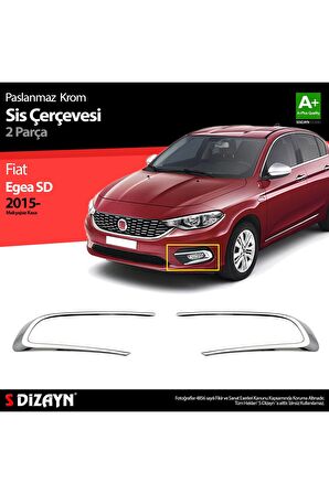 S-dizayn Fiat Egea Uyumlu Krom Sis Farı Çerçevesi 2 Parça