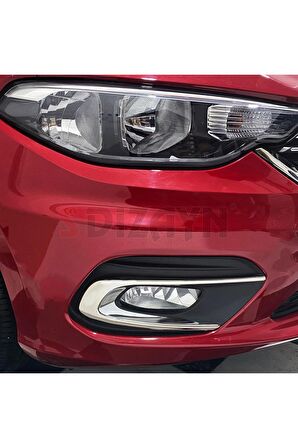S-dizayn Fiat Egea Uyumlu Krom Sis Farı Çerçevesi 2 Parça