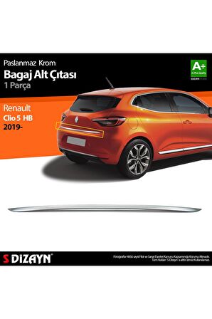 S-dizayn Renault Clio 5 Hb Krom Bagaj Alt Çıtası 2019 Ve Üzeri A+kalite
