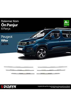S-dizayn Peugeot Rifter Krom Ön Panjur 6 Prç. 2019 Ve Üzeri A+kalite