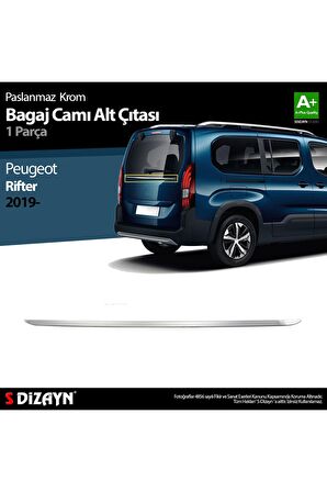 S-dizayn Peugeot Rifter Krom Bagaj Camı Alt Çıtası 2019 Ve Üzeri