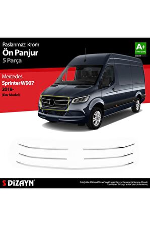 Mercedes Sprinter W907 Uyumlu  Krom Ön Panjur Dar Model 5 Prç 2018 Üzeri