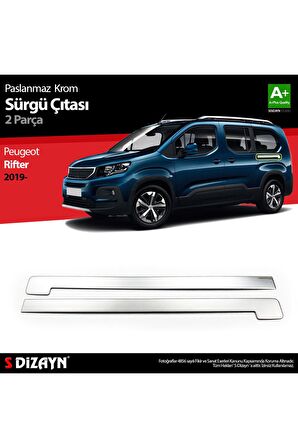 S-dizayn Peugeot Rifter Uyumlu Krom Sürgülü Kapı Çıtası 2019 Üzeri