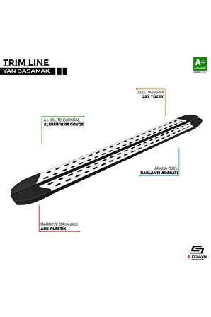 S-dizayn Vw Caddy 3 Trimline Gri Yan Basamak 193 Cm 2004-2020