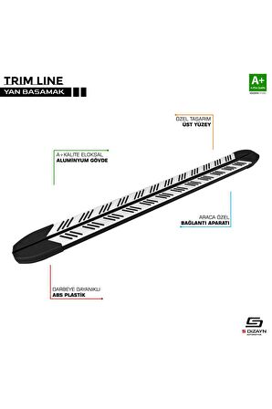 S-dizayn Mercedes Vito W447 Uzun Şase M-line Gri Yan Basamak 260 Cm 2014 Üzeri