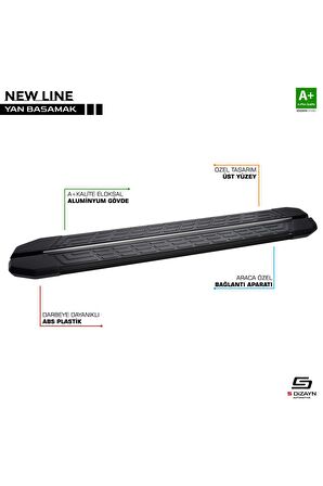 S-dizayn Citan Uzun Şase Newline Siyah Yan Basamak 229 Cm 2012 Üzeri