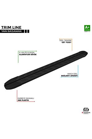 S-dizayn Mercedes Vito W639 Uyumlu Uzun Şase M-line Siyah Yan Basamak 260 cm 2004-2014