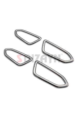 Renault Captur 2 Uyumlu Krom Iç Kapı Kolu Çerçevesi 4 Parça. 2020 Üzeri