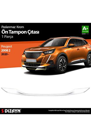 S-dizayn Peugeot 2008 2 Uyumlu Krom Ön Tampon Çıtası 2020 Üzeri