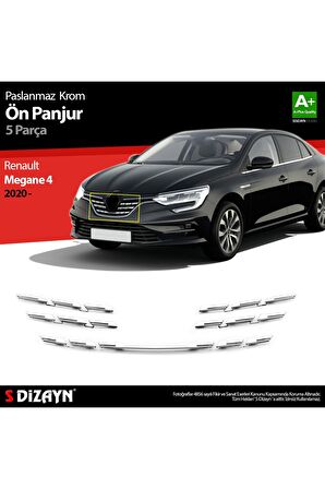 Renault Megane 4 Krom Ön Panjur 5 Prç. 2020 Üzeri Uyumlu