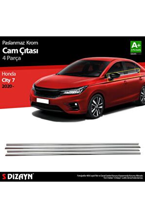 Honda City Krom Cam Çıtası 4 Prç. 2020 Üzeri Uyumlu