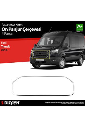Ford Transit Krom Ön Panjur Çerçevesi 4 Prç. 2018 Ve Üzeri Uyumlu