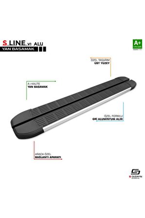S-dizayn Isuzu D-max 2 S-line Aluminyum Yan Basamak 203 Cm 2012-2019