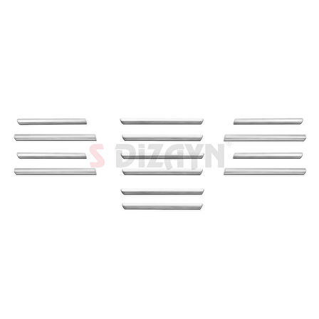 S-Dizayn Fiat Egea Krom Ön Tampon Alt Çıtası Diamond Model 14 Prç. 2020 Üzeri (Mat Krom) A+ Kalite