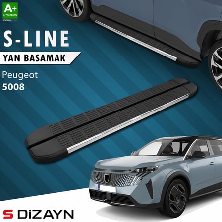 S-Dizayn Peugeot 5008 3 Elektrikli S-Line Krom Yan Basamak 203 Cm 2024 Üzeri A+ Kalite