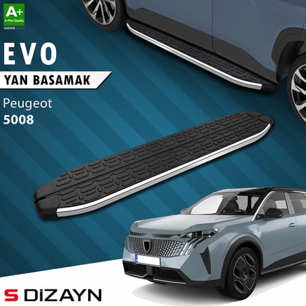 S-Dizayn Peugeot 5008 3 Elektrikli Evo Krom Yan Basamak 203 Cm 2024 Üzeri A+ Kalite