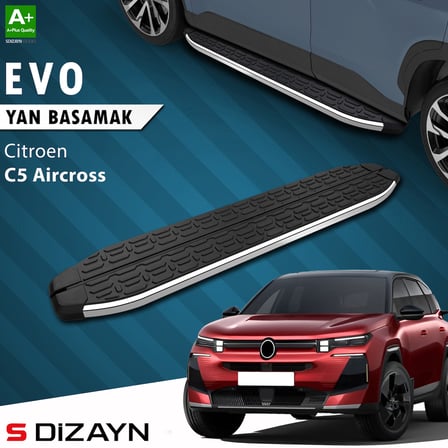S-Dizayn Citroen E-C5 Aircross Elektrikli Evo Krom Yan Basamak 193 Cm 2024 Üzeri A+ Kalite