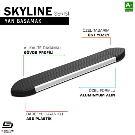 S-Dizayn Opel Grandland 2 Elektrikli Skyline Aluminyum Yan Basamak 193 Cm 2024 Üzeri A+ Kalite