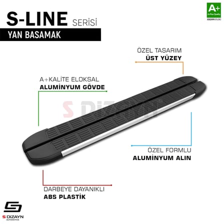 S-Dizayn Opel Grandland 2 Elektrikli S-Line Aluminyum Yan Basamak 193 Cm 2024 Üzeri A+ Kalite
