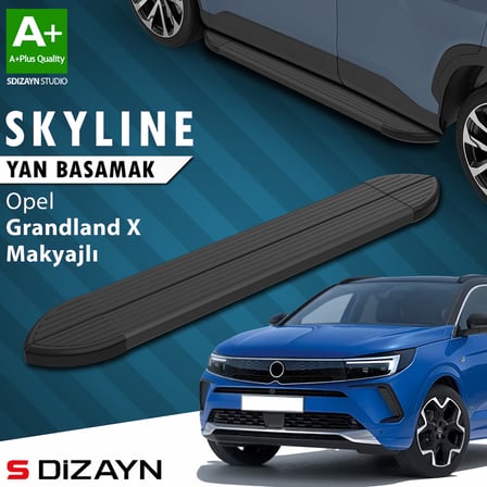S-Dizayn Opel Grandland X Makyajlı Hybrid Skyline Siyah Yan Basamak 183 Cm 2021-2024 A+ Kalite