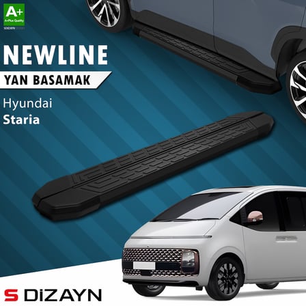 S-Dizayn Hyundai Staria S-Line Siyah Yan Basamak 233 Cm 2021 Üzeri A+ Kalite