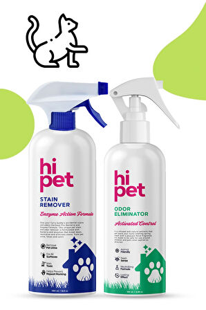 HiPet Kedi Leke Çıkarıcı Ve Koku Giderici Sprey Seti