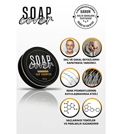 SoapCover Saç Beyazlık Gidermeye Yardımcı Katı Şampuan