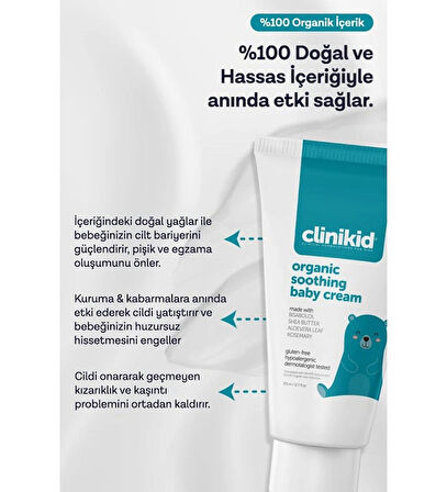Clinikid Atopik Cilt Yatıştırıcı & Nemlendirici Kremi