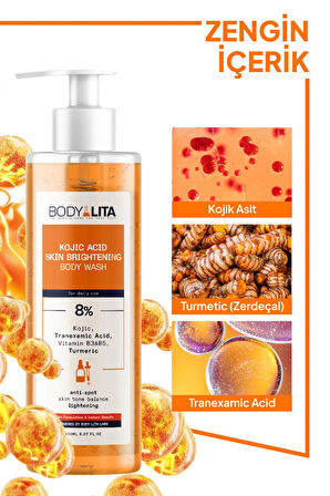 bodylita Kojik Asit Kararma Ve Cilt Aydınlatıcı Duş Jeli