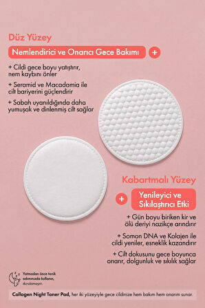 Phlab Collagen Night Somon DNA'lı Gece Bakım Toner Pedi