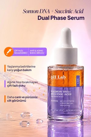 Phlab Çift Fazlı Somon DNA + Succinic Acid Nemlendirici Anti-Aging Bakım Serumu
