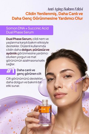 Phlab Çift Fazlı Somon DNA + Succinic Acid Nemlendirici Anti-Aging Bakım Serumu