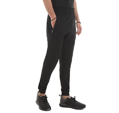 Siyah Fermuar Cepli Dar Kalıp  Jogger Erkek Eşofman Alt - 84343 | XL
