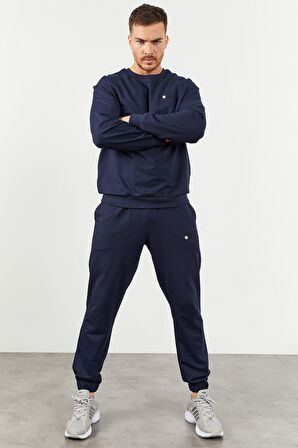 İndigo Casual O Yaka Lastik Paça Erkek Oversize Eşofman Takımı - 85120 | XXL