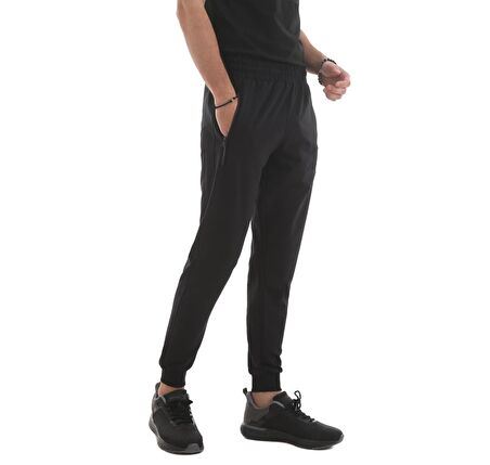 Siyah Fermuar Cepli Standart Kalıp Jogger Erkek Eşofman Alt - 84651 | L