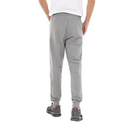 Gri Melanj Fermuar Cepli Standart Kalıp Jogger Erkek Eşofman Alt - 84651 | M