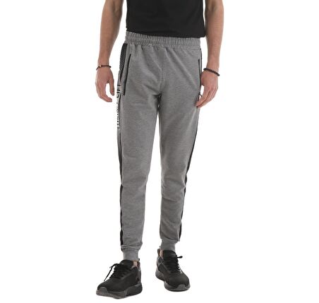 LT06ER-84657-GBMEL Tommy Life Erkek Eşofman Jogger Erkek Eşofman Altı Gri