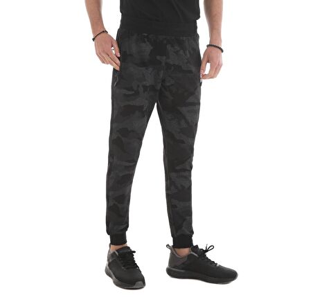 Siyah Kamuflaj Kamuflaj Desenli Dar Kalıp  Jogger Erkek Eşofman Alt - 84754 | XL