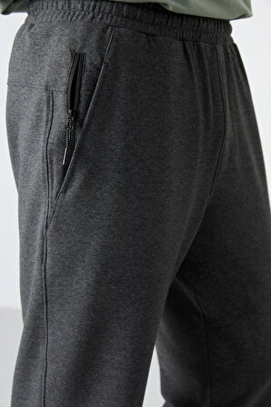 Antrasit Melanj Ön Cep Detaylı Standart Kalıp Klasik Paça Erkek Kapri - 83092