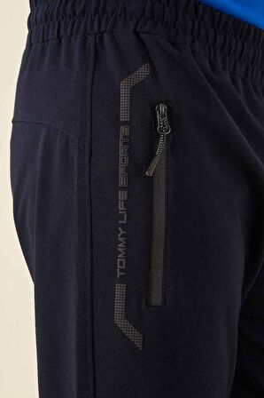 Lacivert Fermuar Cepli Standart Kalıp Klasik Paça Erkek Kapri - 83091 | XL