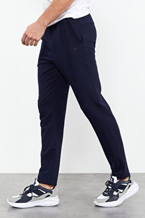 İndigo Bağcıklı Cepli Standart Kalıp Klasik Paça Erkek Eşofman Alt - 84682 | XL