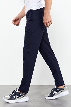 İndigo Bağcıklı Cepli Standart Kalıp Klasik Paça Erkek Eşofman Alt - 84682 | XL