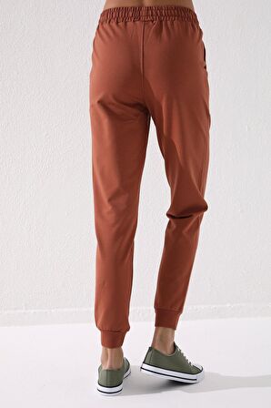 Tarçın Yüksek Bel Jogger Rahat Form Manşetli Kadın Eşofman Alt - 94561 | XS