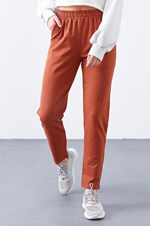 Tarçın Yüksek Bel Jogger Rahat Form Dar Paça Kadın Eşofman Alt - 94566 | XS