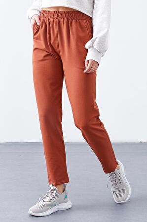 Tarçın Yüksek Bel Jogger Rahat Form Dar Paça Kadın Eşofman Alt - 94566 | XS