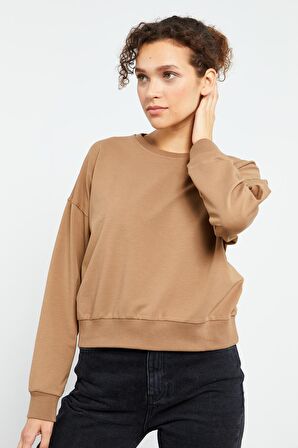 Toprak Basic Rahat Form O Yaka Kadın Sweatshirt - 97114 | XL