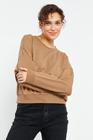 Toprak Basic Rahat Form O Yaka Kadın Sweatshirt - 97114 | XL