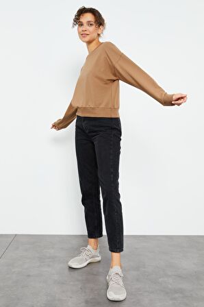 Toprak Basic Rahat Form O Yaka Kadın Sweatshirt - 97114 | XL