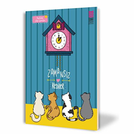 Thinkbook Zamansız Kedi Serisi - Guguklu Saat Zamansız Ajanda 14x20 cm