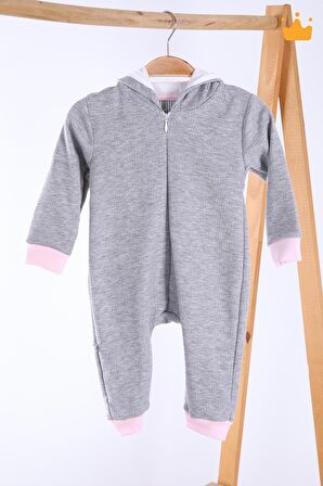 Babyhola Fermuarlı Tavşan Kulaklı Tulum 5014